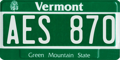 VT license plate AES870
