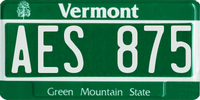 VT license plate AES875