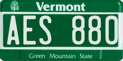 VT license plate AES880
