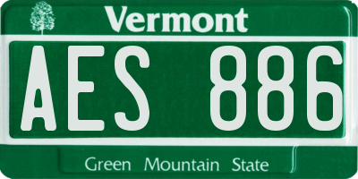 VT license plate AES886
