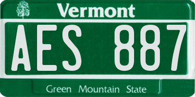 VT license plate AES887