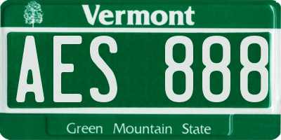 VT license plate AES888