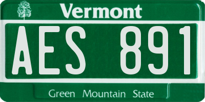 VT license plate AES891