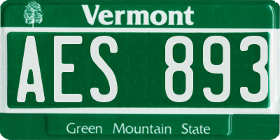 VT license plate AES893