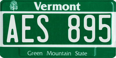 VT license plate AES895