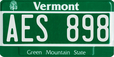 VT license plate AES898
