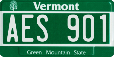 VT license plate AES901