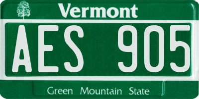 VT license plate AES905