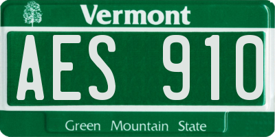 VT license plate AES910