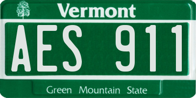 VT license plate AES911