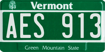 VT license plate AES913