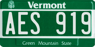 VT license plate AES919
