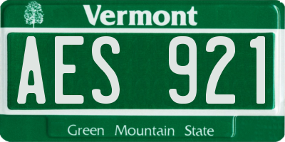 VT license plate AES921