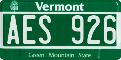 VT license plate AES926