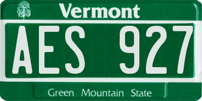 VT license plate AES927