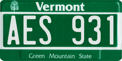 VT license plate AES931