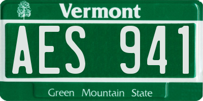 VT license plate AES941