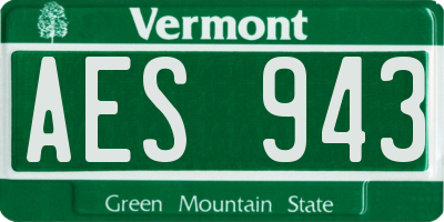 VT license plate AES943