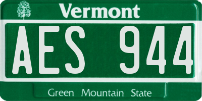 VT license plate AES944