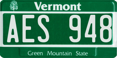 VT license plate AES948
