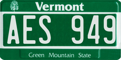 VT license plate AES949