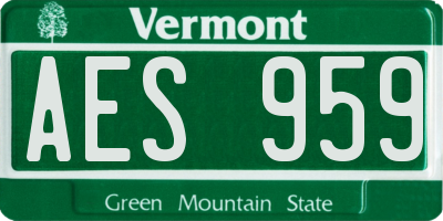 VT license plate AES959