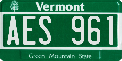 VT license plate AES961