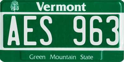 VT license plate AES963