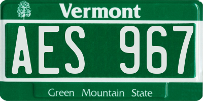 VT license plate AES967