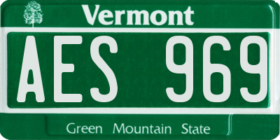 VT license plate AES969