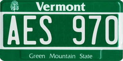 VT license plate AES970