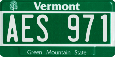 VT license plate AES971