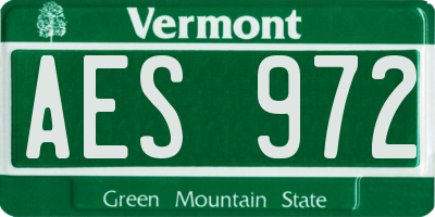 VT license plate AES972