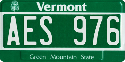VT license plate AES976