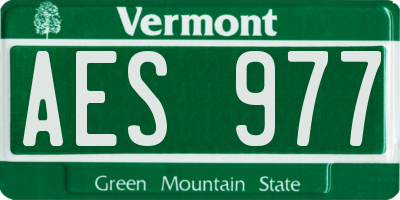 VT license plate AES977