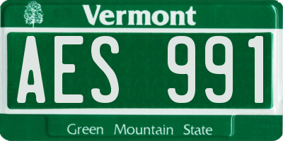 VT license plate AES991