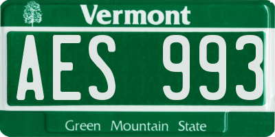 VT license plate AES993