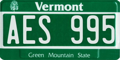 VT license plate AES995
