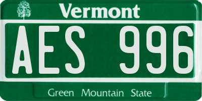 VT license plate AES996