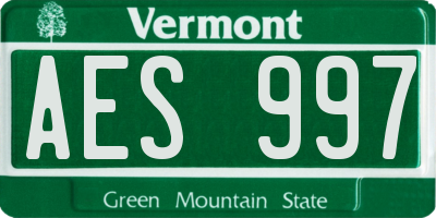 VT license plate AES997