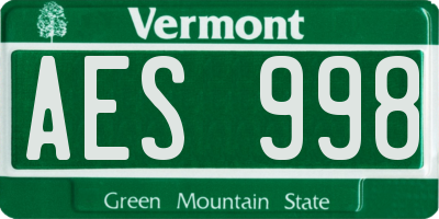 VT license plate AES998