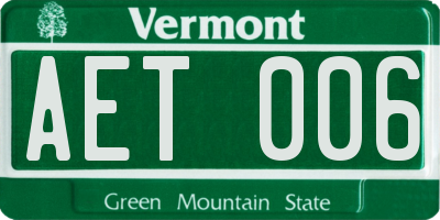 VT license plate AET006