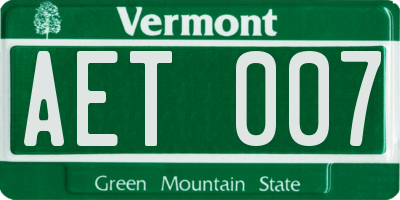 VT license plate AET007