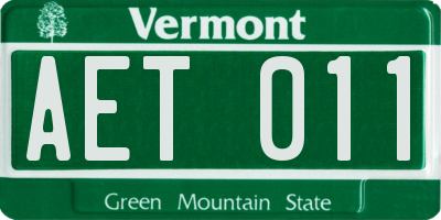 VT license plate AET011