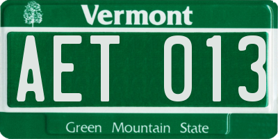 VT license plate AET013