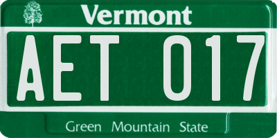 VT license plate AET017