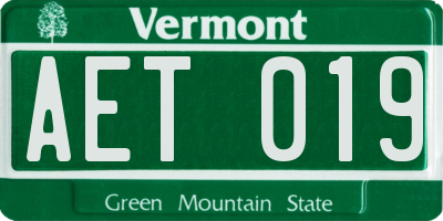 VT license plate AET019