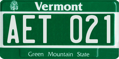 VT license plate AET021