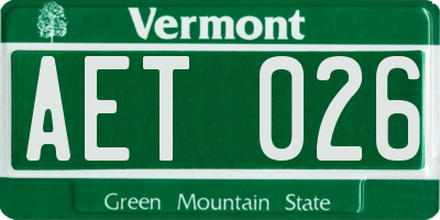 VT license plate AET026