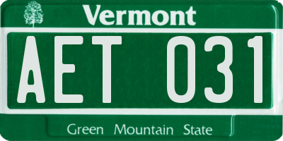 VT license plate AET031